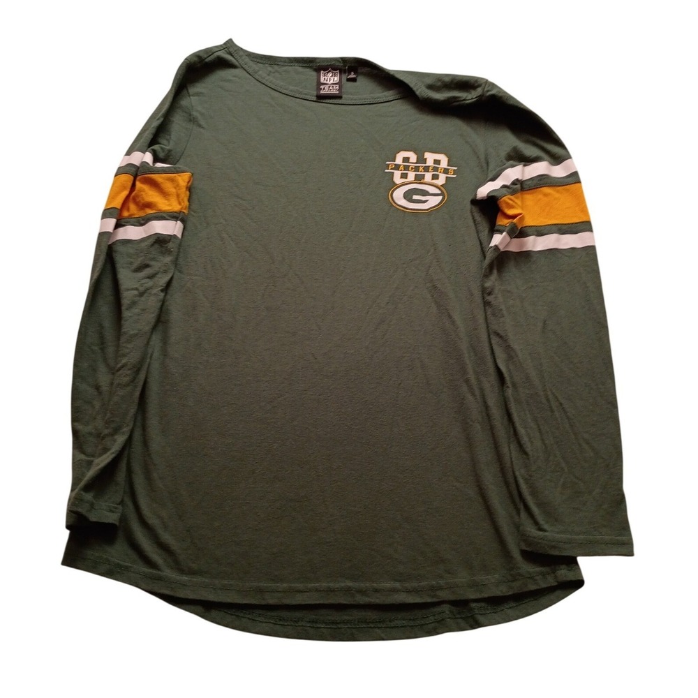 NFL Team Apparel Green Bay Packers Women's Long Sleeve Shirt Logo Green Small